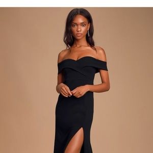 Black Off-the-Shoulder Maxi Dress